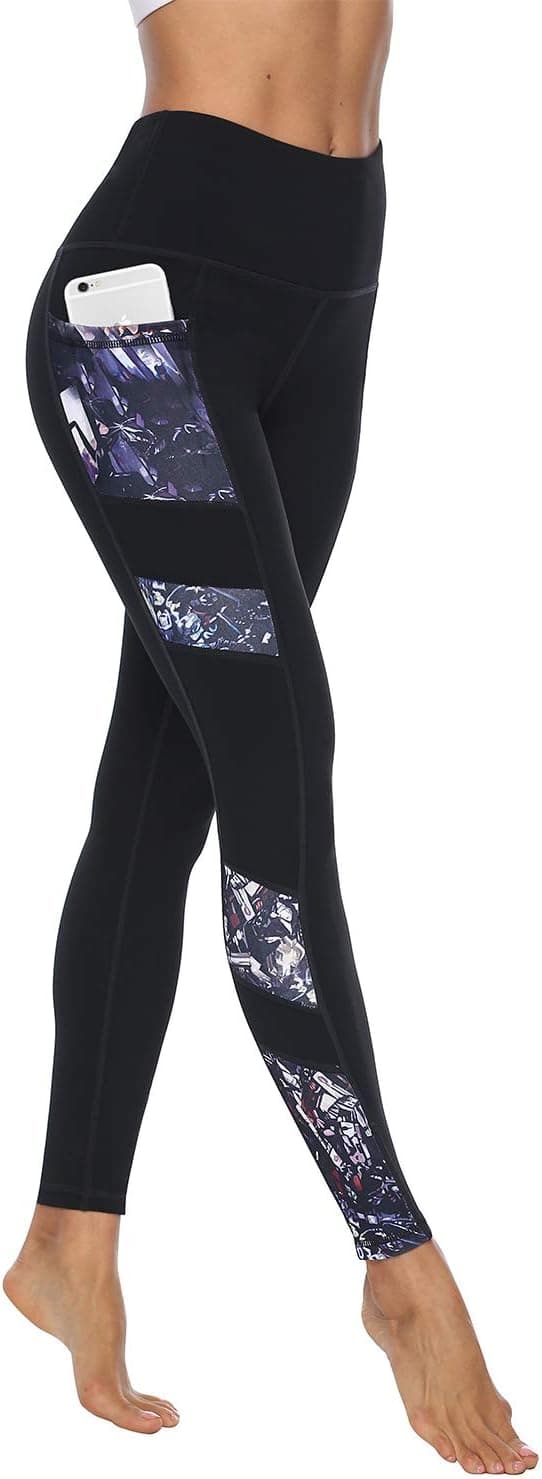 Detalle 2 de JOYSPELS Women’s High Waisted Gym Leggings with Full Colour Printed Design and Pockets