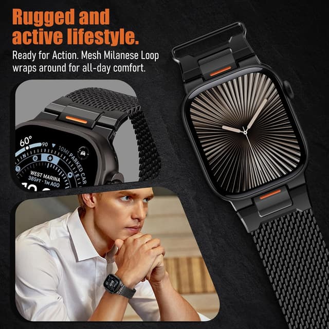 Thumbnail 2 de BXUXOHS Milanese Loop 24mm Magnetic Mesh Band