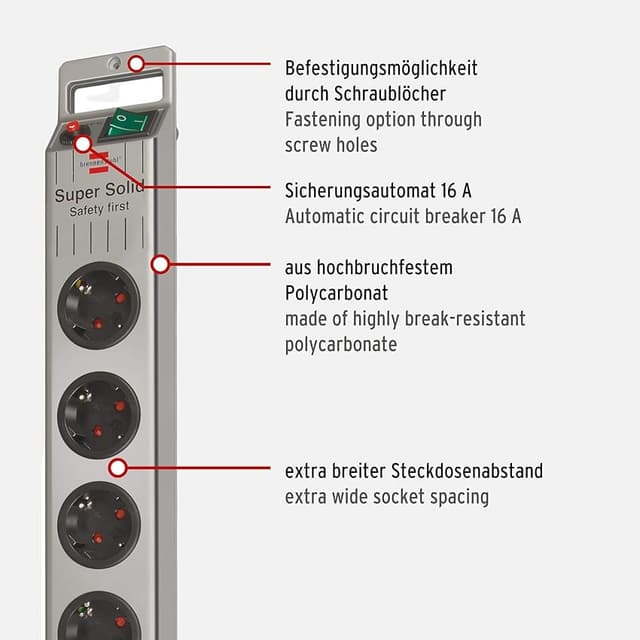 Thumbnail 2 de Brennenstuhl Super-Solid Regleta 8 tomas, 2,5 m