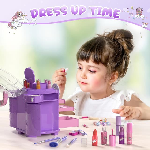 Thumbnail 6 de PERRYHOME Kids Makeup Set for Girls (63-Piece) — Washable, Non-Toxic Play Makeup & Unicorn Accessories