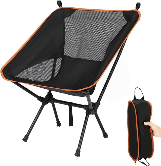 Detalle de Nestling Portable Ultralight Folding Chair (Orange) – camping, picnic, fishing & hiking