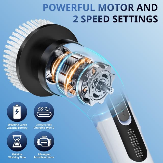 Detalle de FYDEE spazzola rotante pulizia casa 24-126 cm