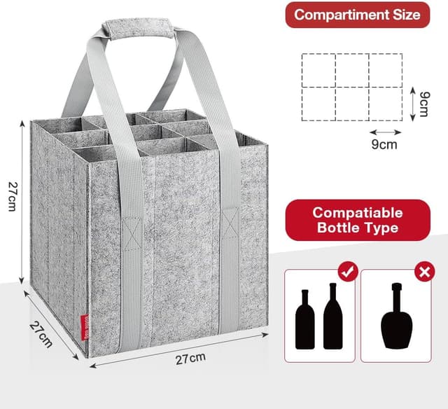 Detalle 2 de Eurhomewit 9 compartment bottle bag carrier