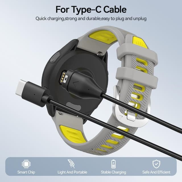 Detalle de AWINNER Garmin compatible USB-C watch cable 3ft