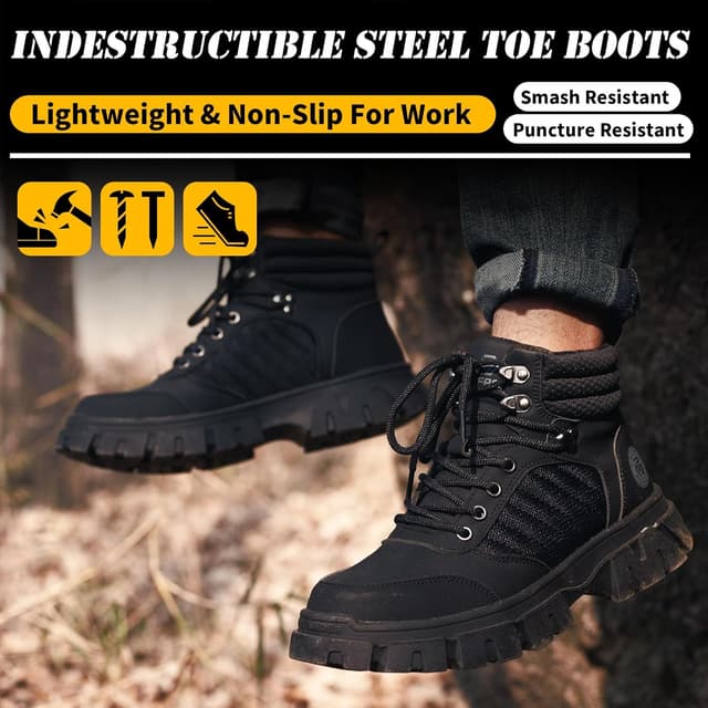 Thumbnail 5 de KELODON 6 Inch Waterproof Steel Toe Work Boots