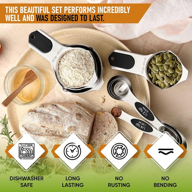 Thumbnail 2 de Spring Chef Magnetic Measuring Cups & Spoons Set of 9 🥄