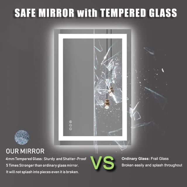 Thumbnail 6 de Amorho 24" x 32" LED Bathroom Mirror — Dimmable Vanity