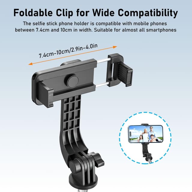 Thumbnail 4 de POWOMAO Selfie Stick Tripod with Fill Light 125cm