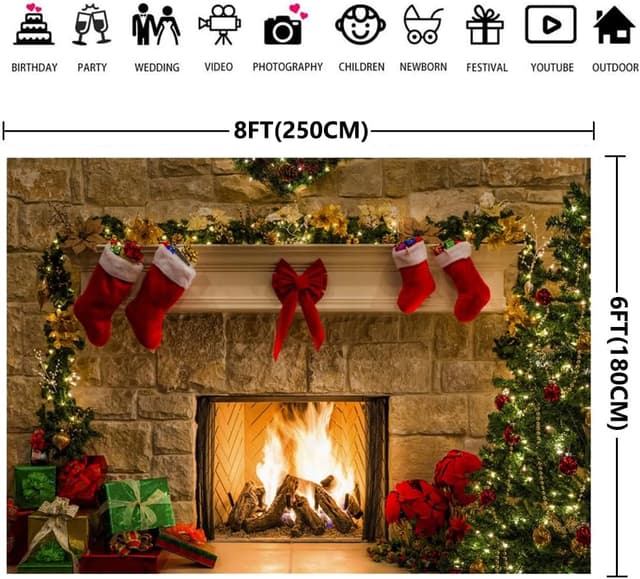 Thumbnail 1 de Aisnyho Christmas Backdrop 8x6ft for Photo Shoots