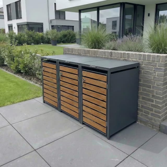 Detalle 2 de Metzler Mülltonnenbox 3er 240L