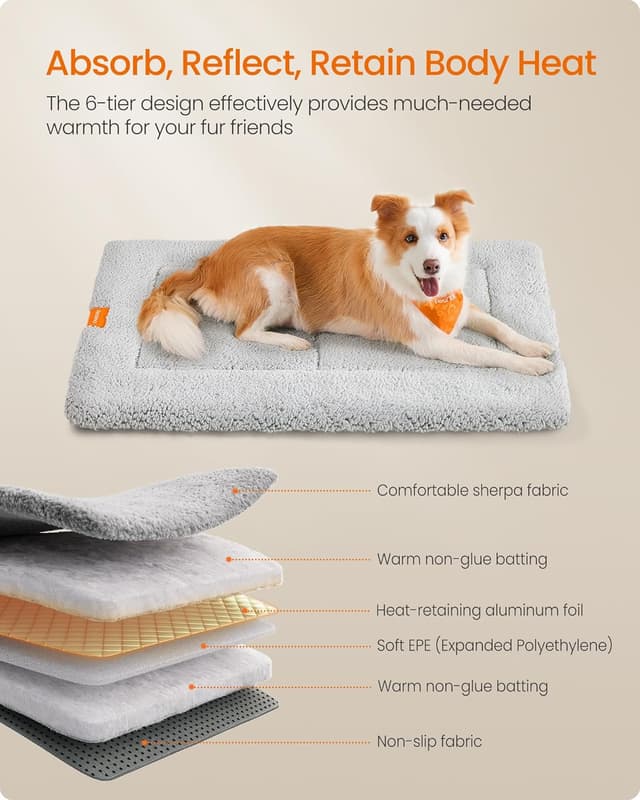 Detalle de Feandrea PPB020G01 XL Warm Dog Bed 105 x 70 cm