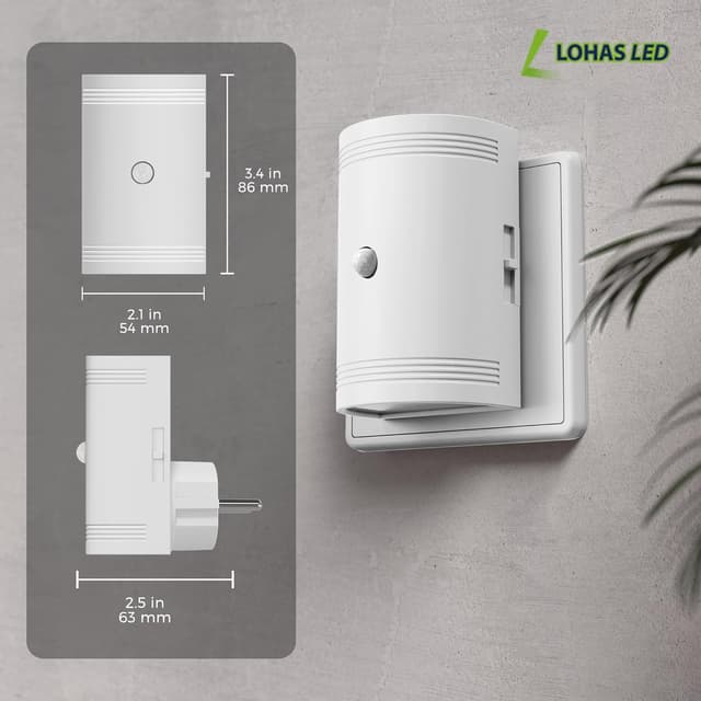 Thumbnail 6 de LOHAS-LED Nachtlicht mit Bewegungsmelder (Warmweiß 3000K), dimmbar 0–100 lm – Steckdosen-Nachtlicht für Kinderzimmer, Flur & mehr