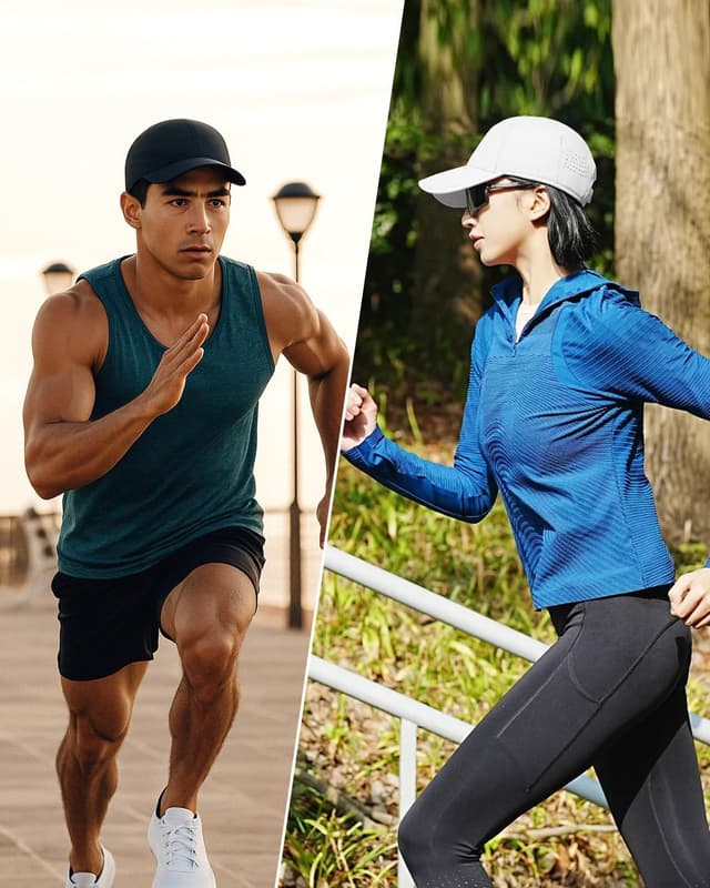 Detalle 2 de Zylioo Running Baseball Caps (UPF50+), breathable sun protection for big & small heads