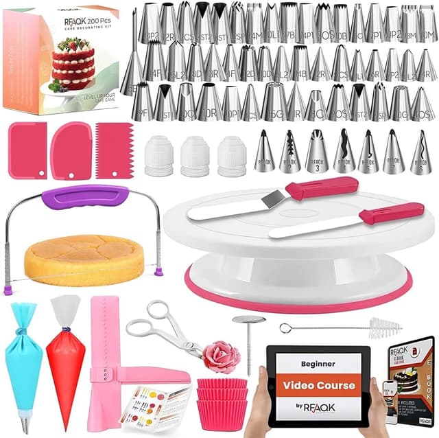 Detalle de RFAQK Cake Decorating Kit 200 pcs 🍰