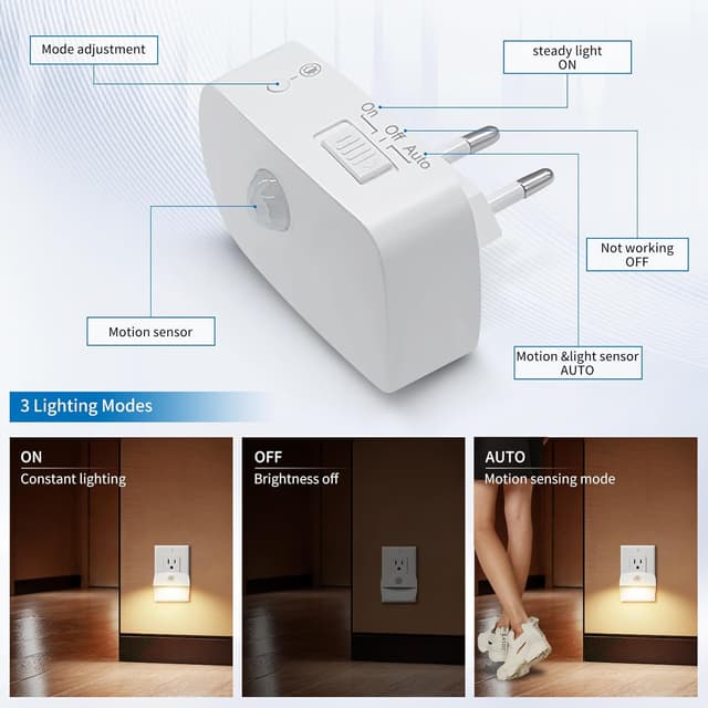 Detalle 2 de Nachtlicht Steckdose 4 Stück dimmbar
