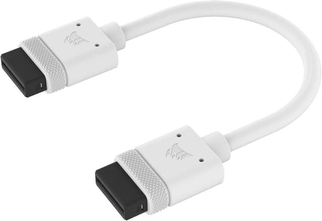 Detalle 2 de Corsair iCUE LINK Kabel – 2× 100 mm gerade, weiß