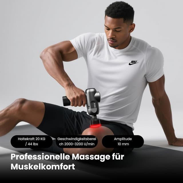 Detalle 2 de BOB AND BRAD C2 Ultra Massagepistole mit Wärmefunktion & Rotlichttherapie – tragbares Percussion-Massagegerät