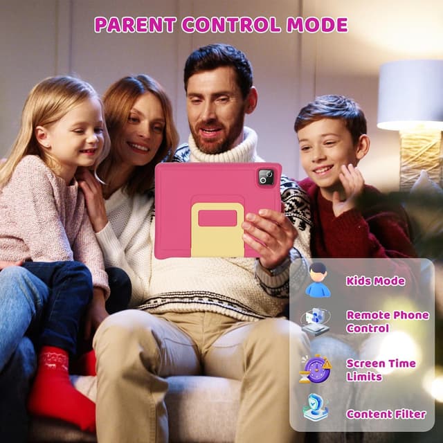 Detalle de MUISOO 10 Inch Kids Tablet (Android 14) with 16GB RAM, 128GB Storage & Parental Controls – Pink
