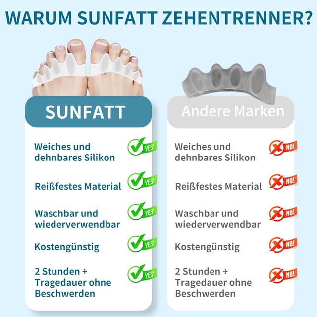 Thumbnail 4 de SUNFATT Zehenspreizer 4 Stück 👣