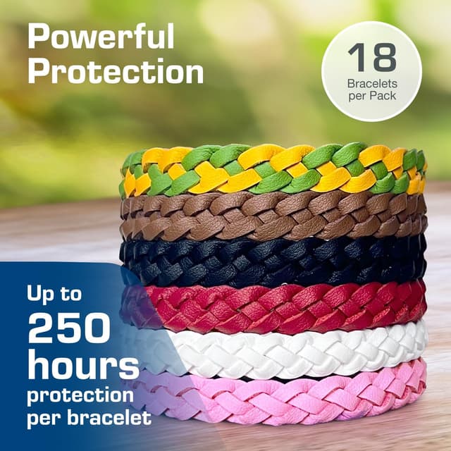 Detalle de Active Era Mosquito Repellent Bracelet (18 Pack) – DEET-free insect & midge bands with citronella blend