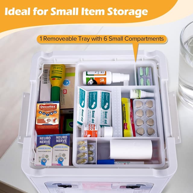Detalle 2 de Gifhomfix 18QT Medicine Storage Box — Large Organizer