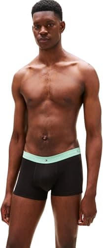 Detalle 2 de Tommy Hilfiger Calzoncillos bóxer bóxer pack de 3 hombre Trunks con logotipo en la cintura, multicolor (XL)