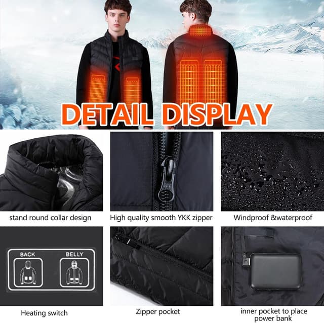 Thumbnail 4 de Mincoo Gilet riscaldabile USB 10.000 mAh per escursionismo