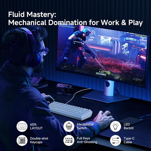 Detalle 2 de Dierya T68se Tastiera gaming meccanica 68