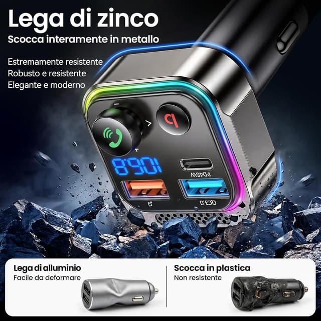 Thumbnail 1 de GizmoVine Trasmettitore FM Bluetooth 5.4