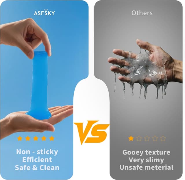 Detalle de ASFSKY Tastatur Reinigungsgel für Auto-Innenraum (Reinigungsset) – Blaue Reinigungsknete mit Duft