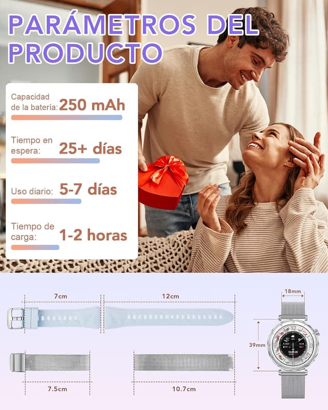 Thumbnail 5 de CIVO Reloj Inteligente Mujer con Bluetooth y Podómetro