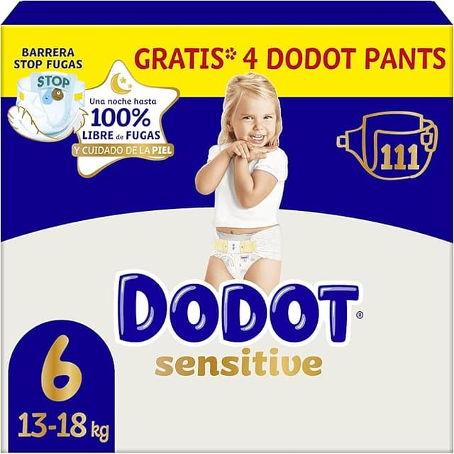 Detalle de Dodot Sensitive Talla 6 🧸 Pack mensual con Pants de regalo