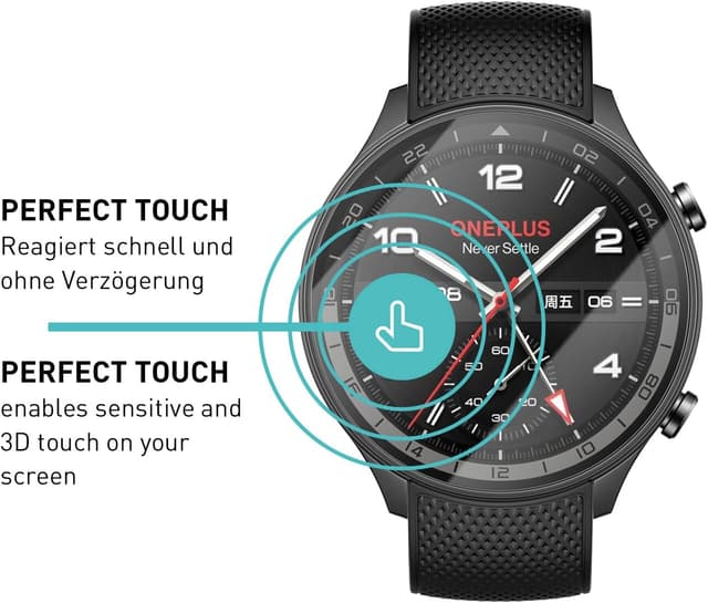 Thumbnail 3 de Smartect Glass Screen Protector (3 Pack, Ultra-Clear, Bubble-Free) for OnePlus Watch 2R