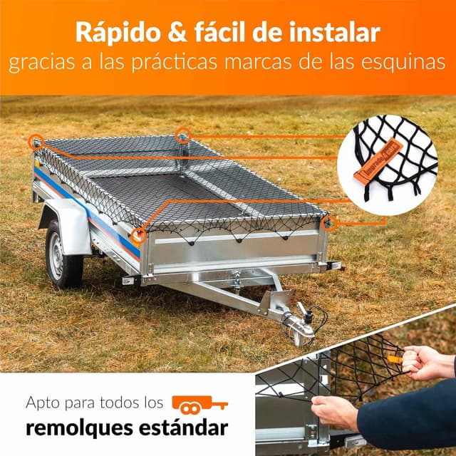 Detalle de Upgrade4cars Red elástica para Carga Remolque 1-2 x 2-3 Metro