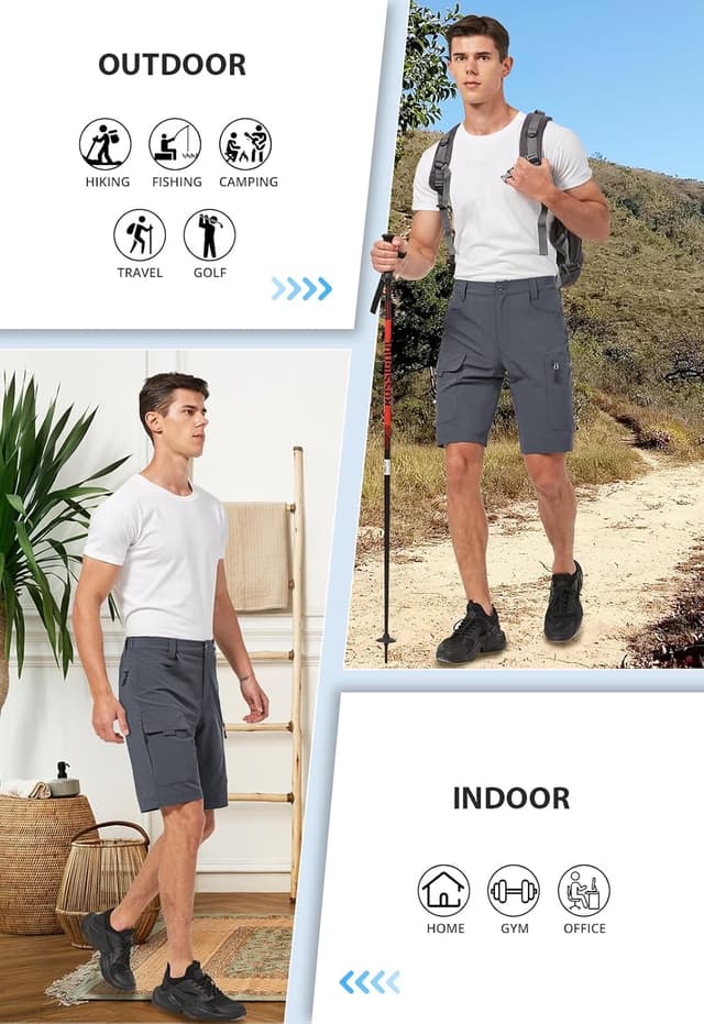 Thumbnail 4 de Hiauspor Men's Hiking Cargo Shorts 9