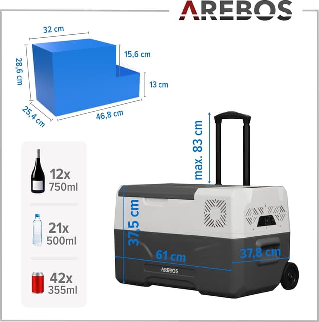 Thumbnail 6 de Arebos Nevera de compresor 27 L