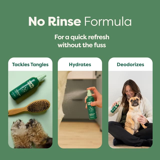 Detalle de Earth Rated Dog Deodorizing Spray (8 oz) – White Tea & Basil no-rinse conditioning mist for dogs and puppies