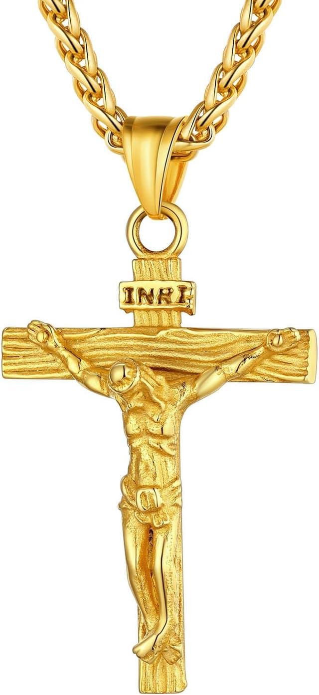 Thumbnail 6 de U7 Collana uomo Crocifisso in acciaio 55+5 cm