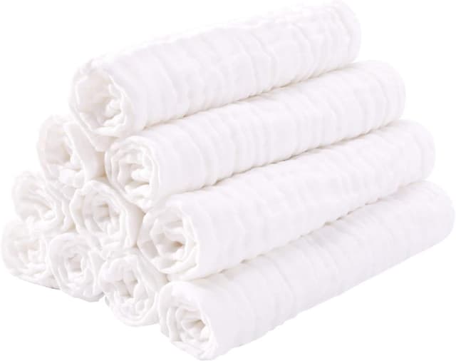 Detalle de Yoofoss 10-Pack Muslin Cloths (100% Cotton) 35x50cm White