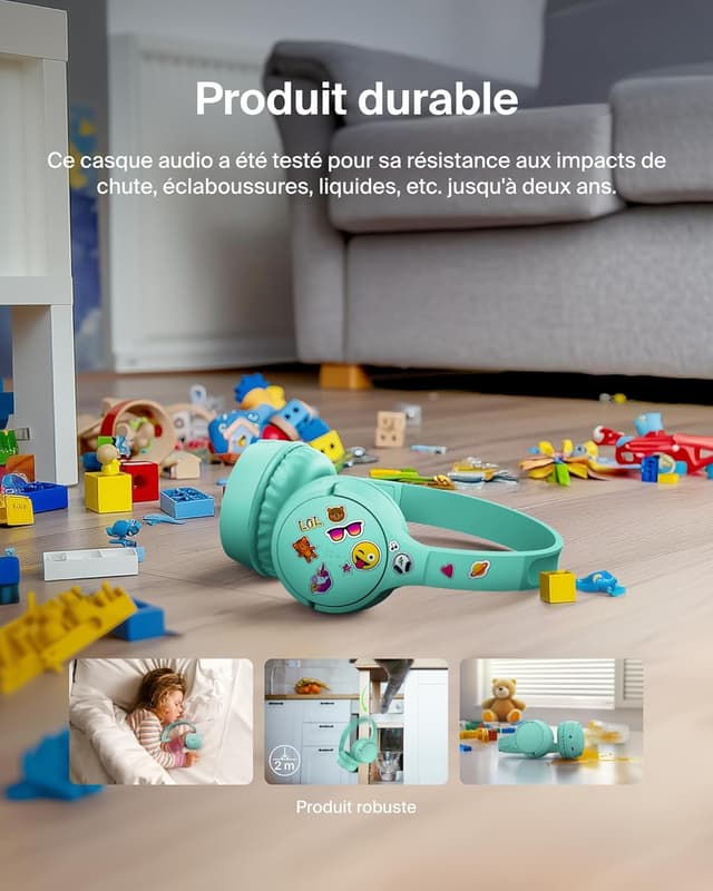 Thumbnail 4 de Belkin SoundForm Mini Casque Audio pour Enfants Vert