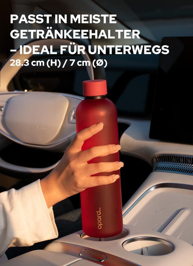 Detalle 2 de Opard Slim Trinkflasche 1 l – kohlesäuregeeignet, auslaufsicher mit Schraubverschluss, spülmaschinenfest