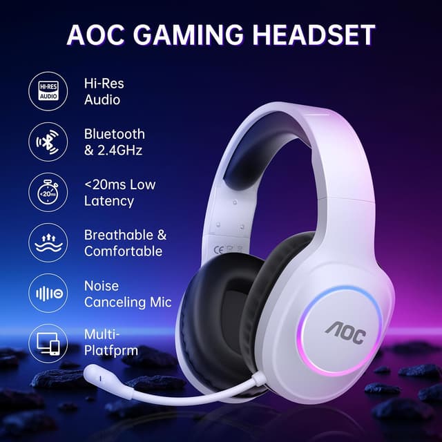 Thumbnail 6 de AOC Wireless Gaming Headset for PC, PS5