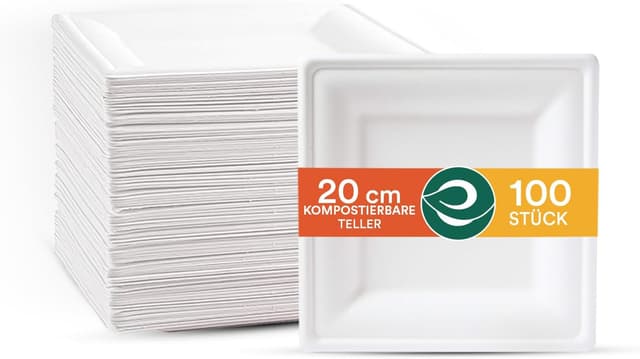 Thumbnail 6 de ECO SOUL 20 cm quadratische Teller Bagasse 50 Stk