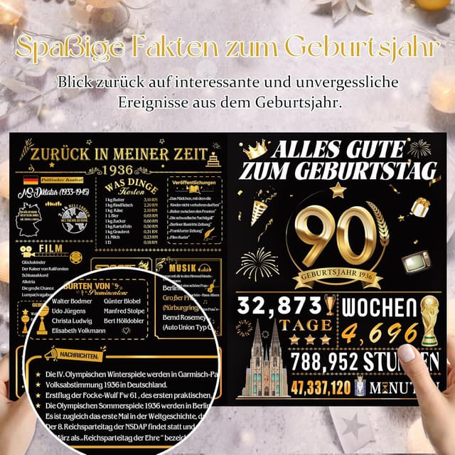 Detalle 2 de OLOSONG Geburtstagskarte 90 3D Pop-Up