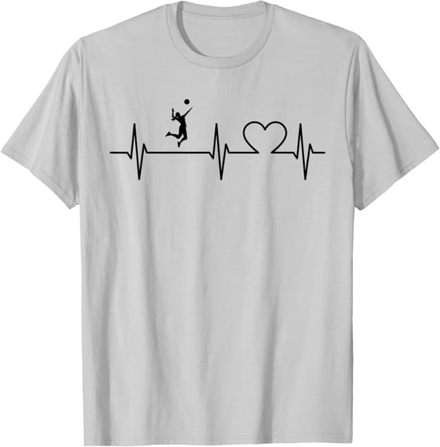 Detalle de Maglietta pallavolo con grafica a battito cardiaco ECG – pallavolo giocatore