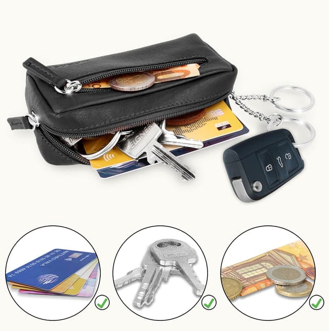 Detalle de MANAGE XXL Schlüsselmäppchen aus Leder für Schlüssel