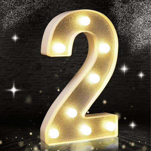 Thumbnail 6 de Silberfarbene LED Zahl 4 Dekoration 21,6 cm