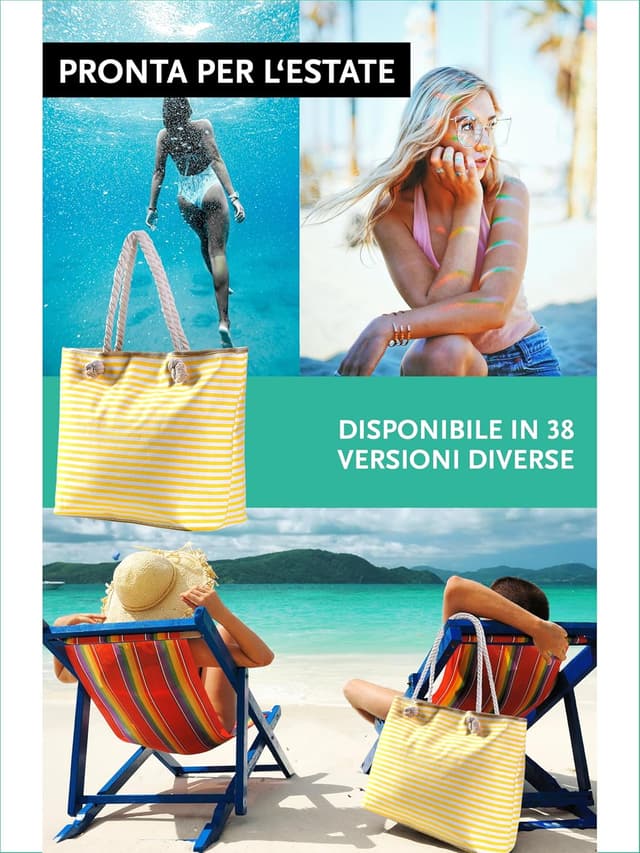 Thumbnail 4 de DonDon Grande borsa spiaggia idrorepellente