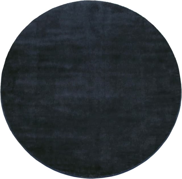 Detalle 2 de Paco Home tapis rond de salon en poil ras lavable 80 cm, bleu marine