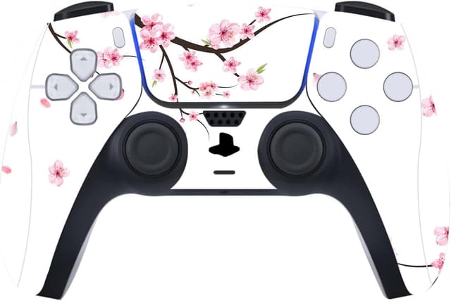 Detalle de playvital Full Set Skin Decal for PS5 Digital Edition (Falling Cherry Blossom) for Console, Controllers & Accessories